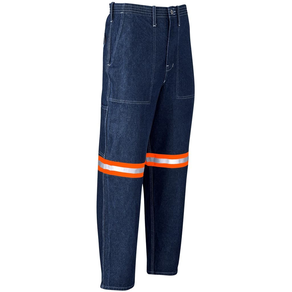 Cast Premium 100% Cotton Denim Pants - Reflective Legs - Orange Tape 11