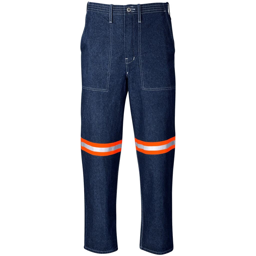 Cast Premium 100% Cotton Denim Pants - Reflective Legs - Orange Tape 9