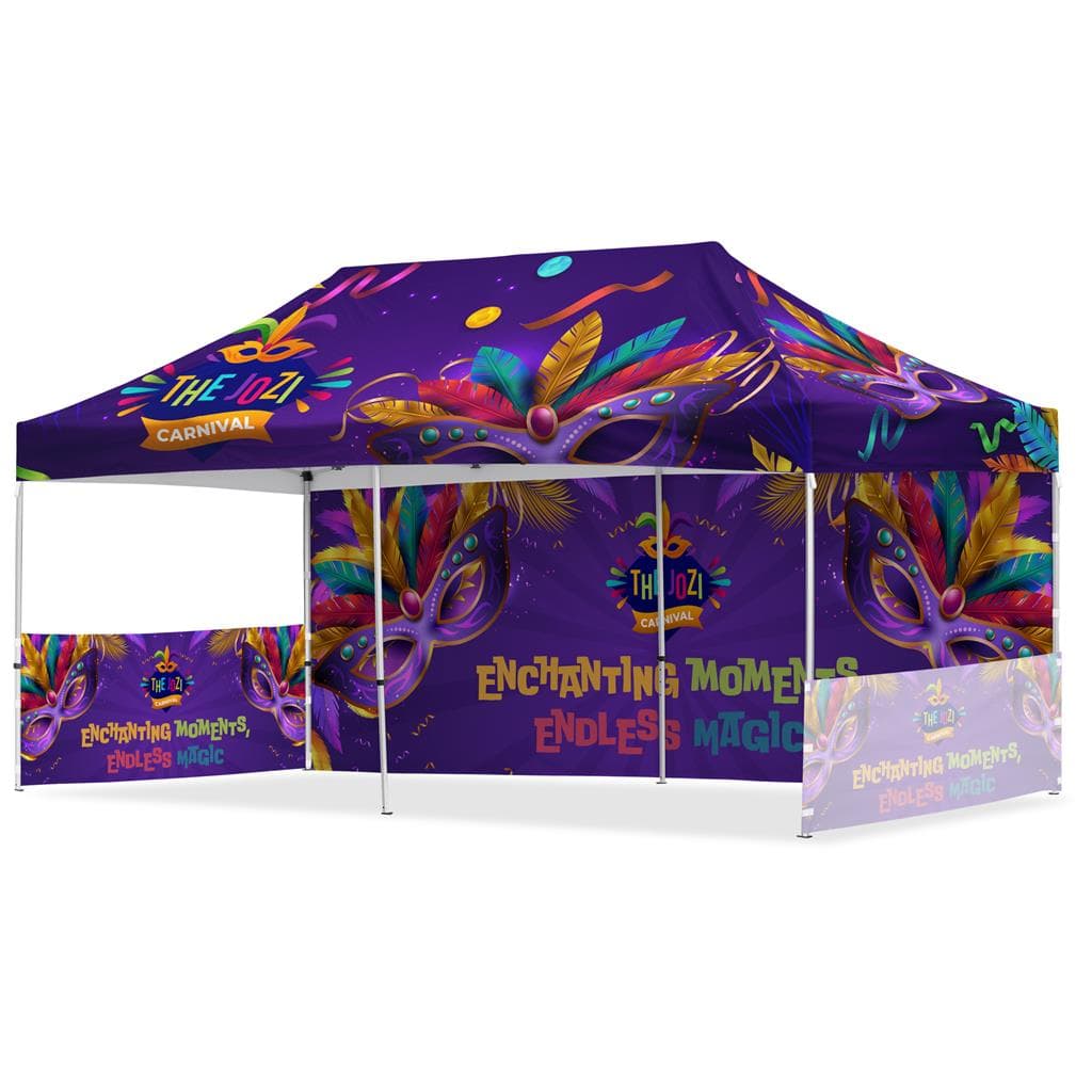 Coated Steel Sublimated Gazebo 6m x 3m - 1 Long Full-Wall Skin - 2 Short Half-Wall Skins 1