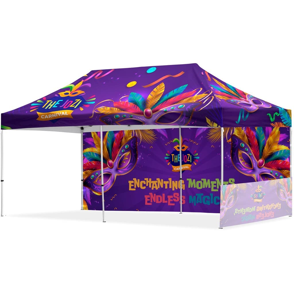 Coated Steel Sublimated Gazebo 6m x 3m - 1 Short Half-Wall Skin - 1 Long Full Wall Skin 2