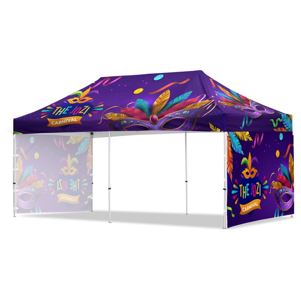 Coated Steel Sublimated Gazebo 6m x 3m - 2 Short Full-Wall Skins 1