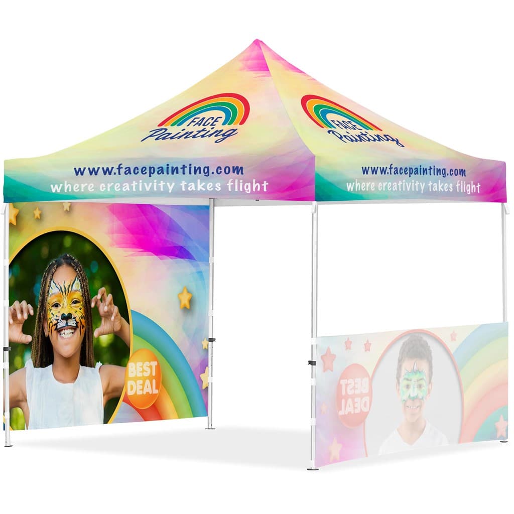 Coated Steel Sublimated Gazebo 3m x 3m - 1 Half-Wall Skin - 1 Full-Wall Skin 2