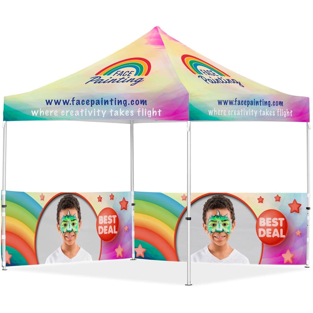 Coated Steel Sublimated Gazebo 3m x 3m - 2 Half-Wall Skins 1