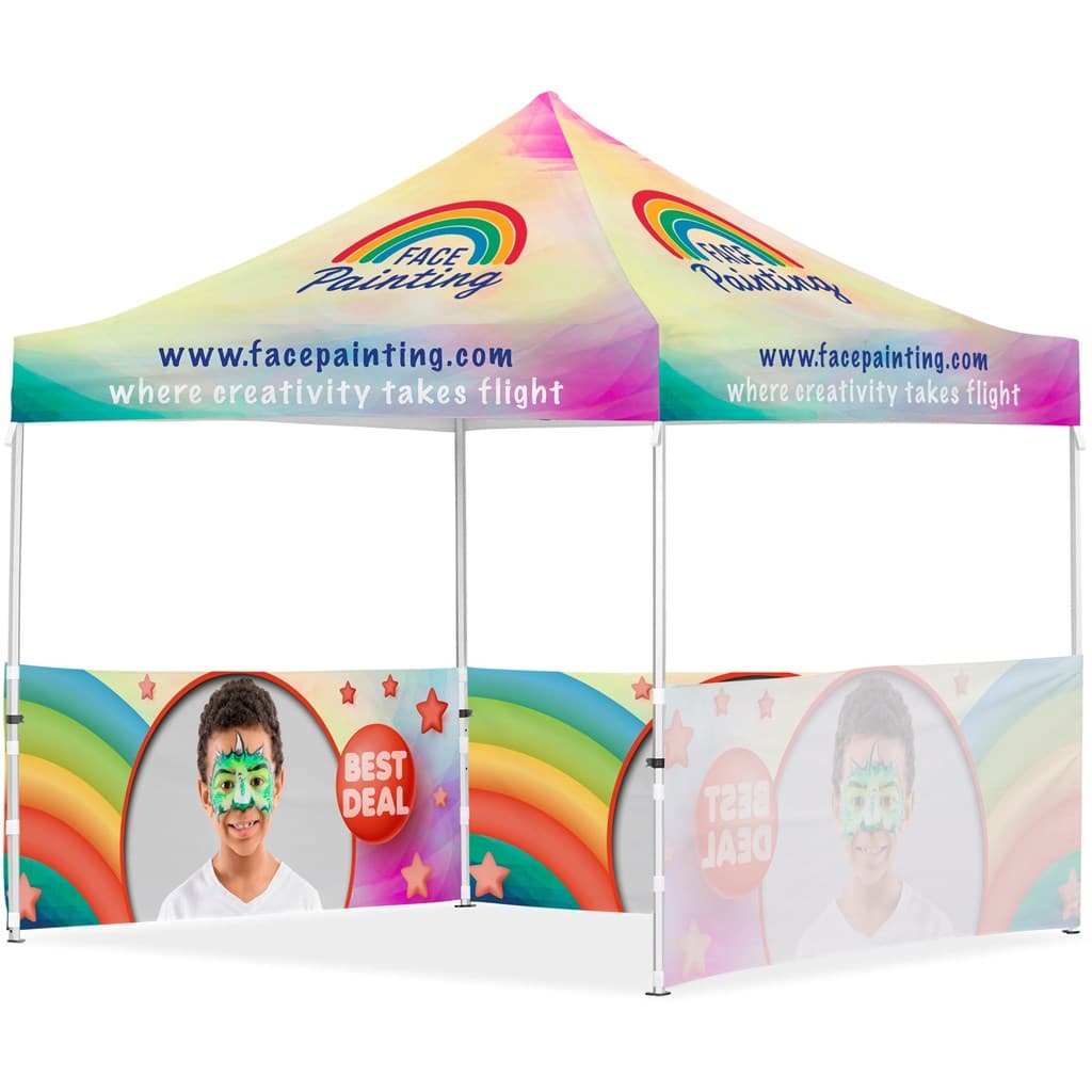 Coated Steel Sublimated Gazebo 3m x 3m - 3 Half-Wall Skins 1