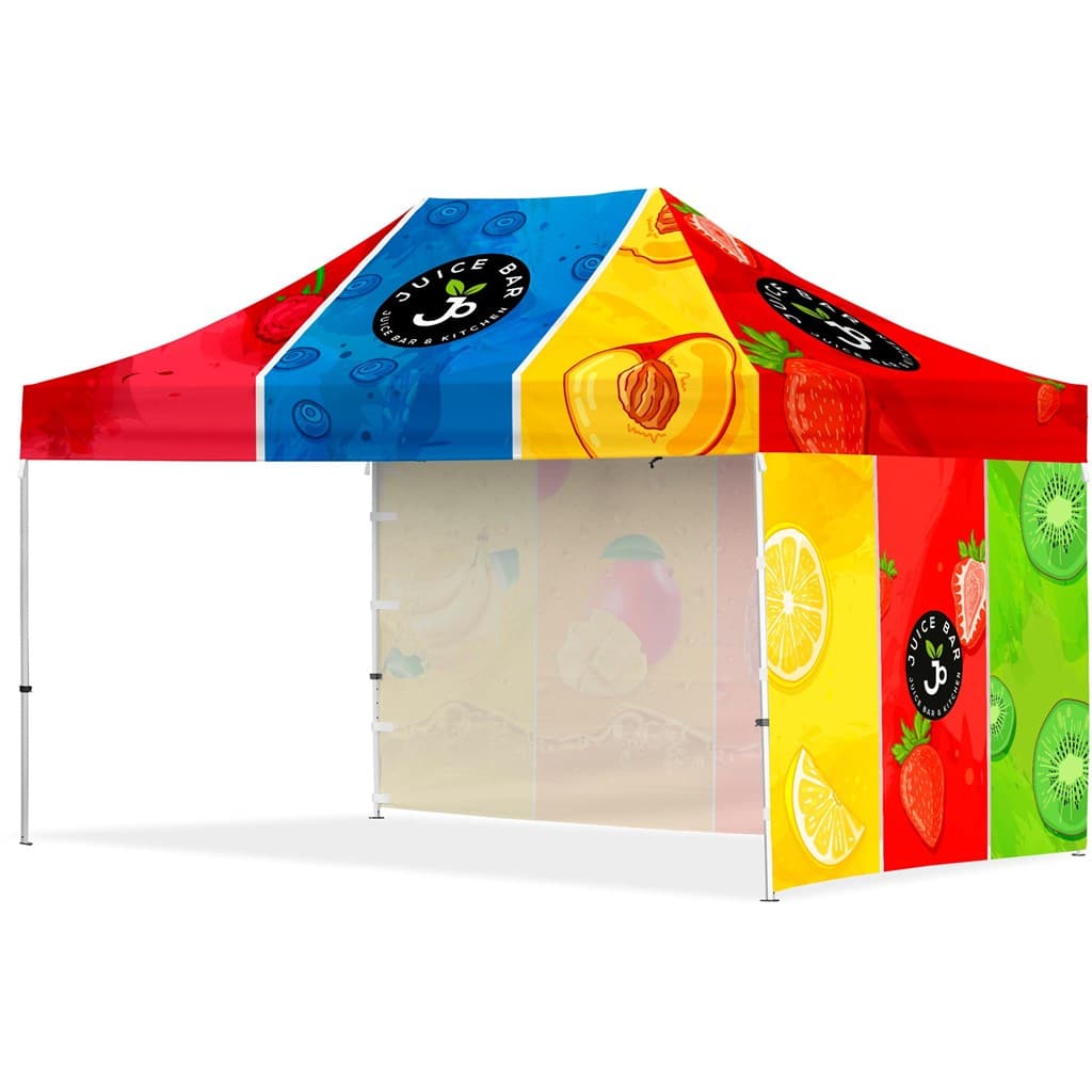 Coated Steel Sublimated Gazebo 4.5m x 3m - 1 Long Full-Wall Skin - 1 Short Full Wall Skin 4