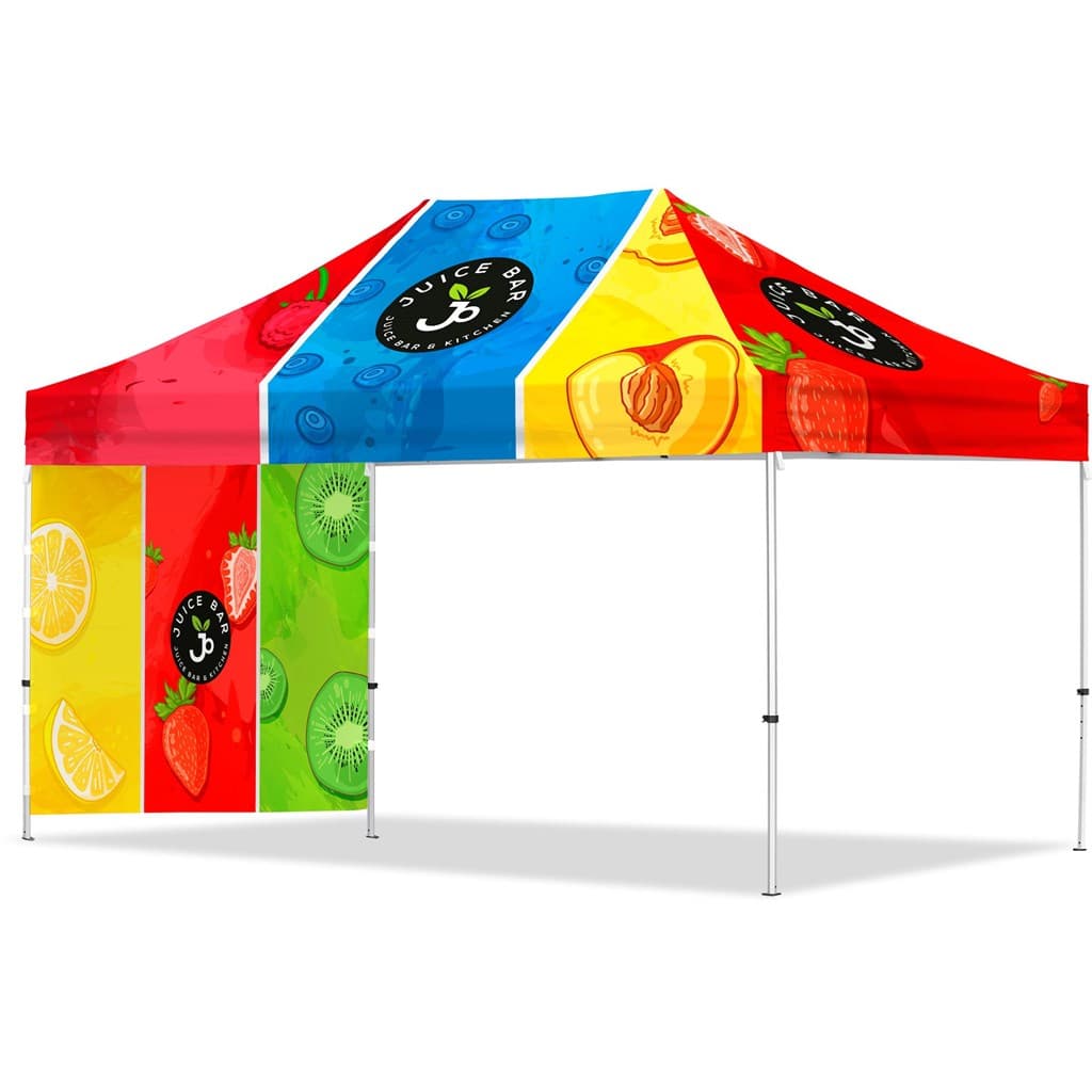Coated Steel Sublimated Gazebo 4.5m x 3m - 1 Short Full-Wall Skin 1
