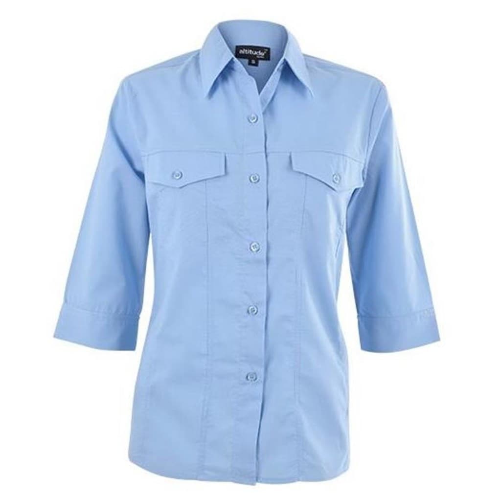 Ladies 3/4 Sleeve Sally Casual Shirt - Sky Blue 1