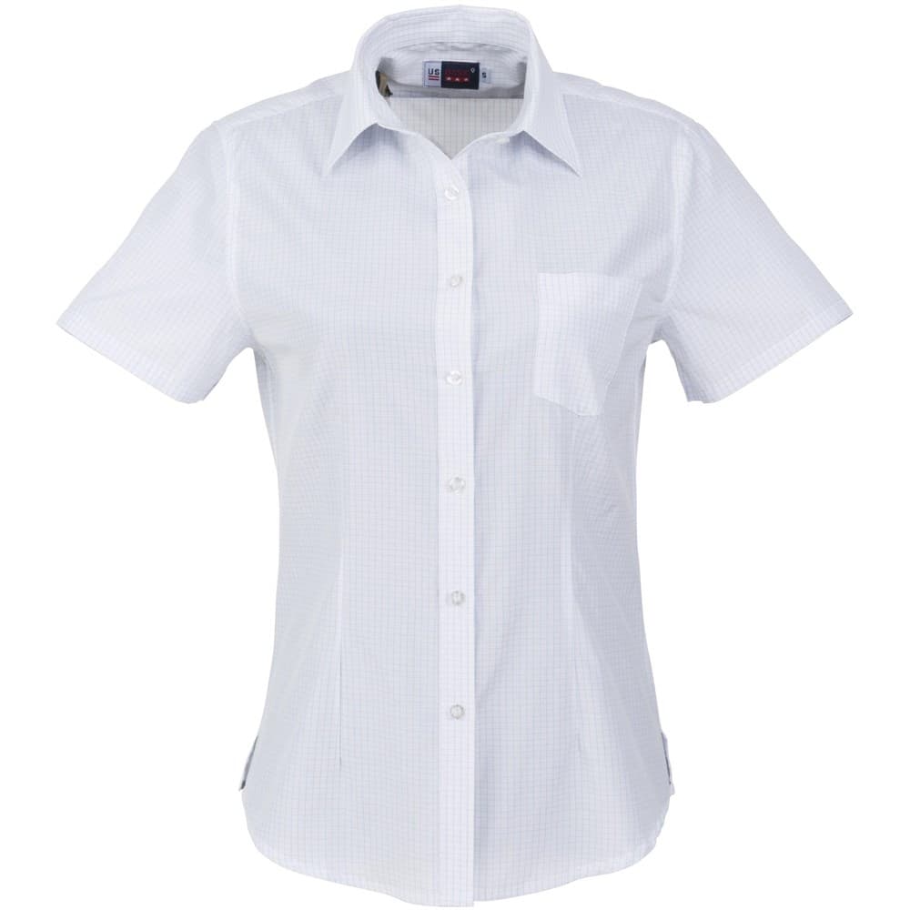 Ladies Short Sleeve Huntington Shirt - White Black 2