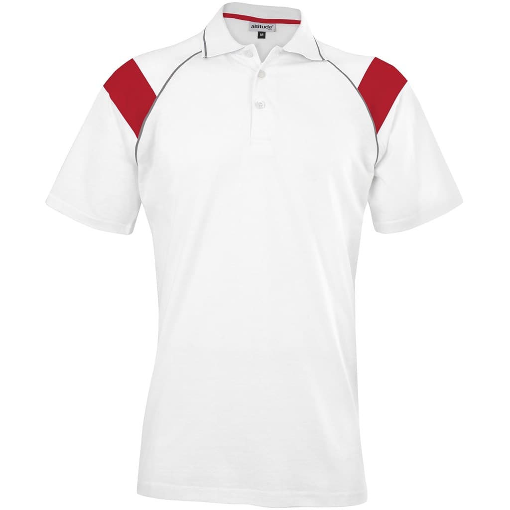 Mens Score Golf Shirt - White Light Blue 2