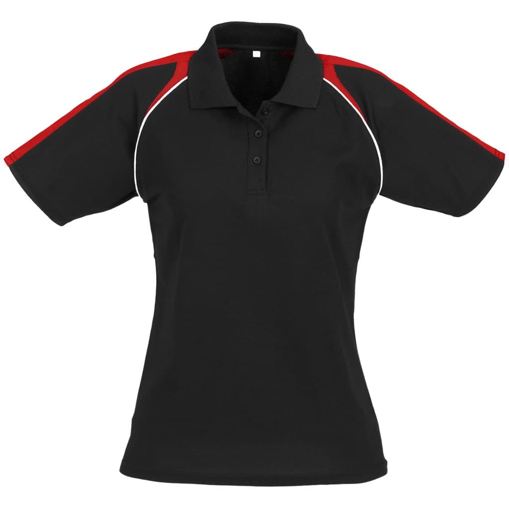Ladies Triton Golf Shirt - Black Red 1
