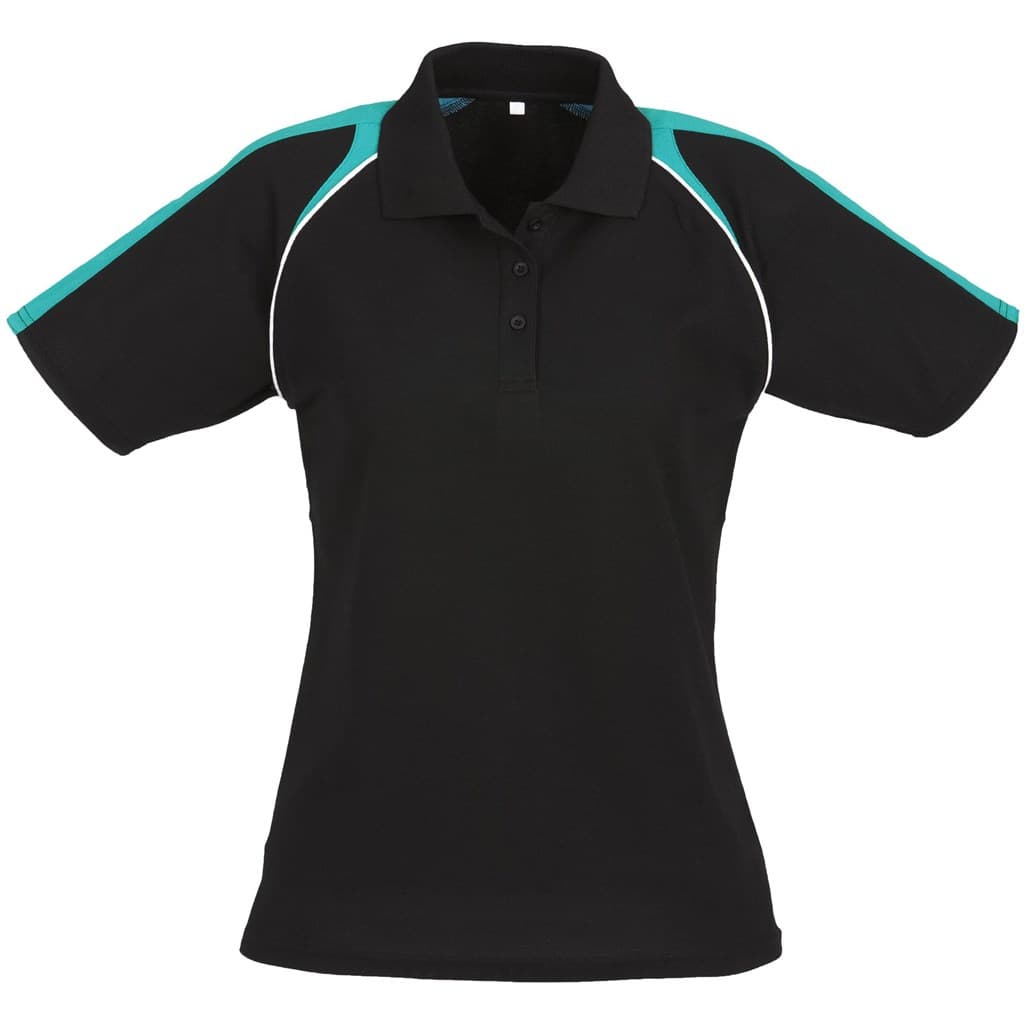 Ladies Triton Golf Shirt - Black Red 2