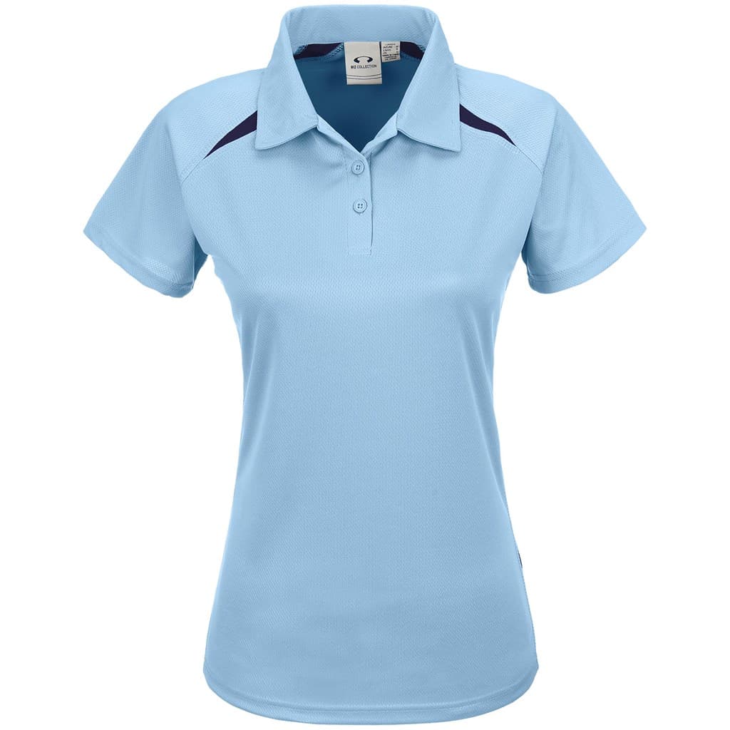 Ladies Splice Golf Shirt - Light Blue 1