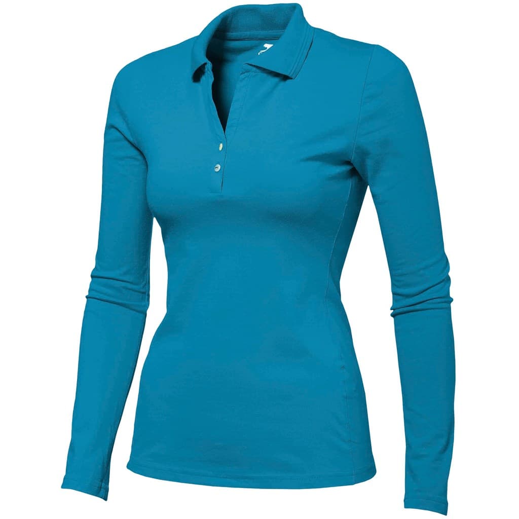 Ladies Long Sleeve Zenith Golf Shirt - Aqua 1