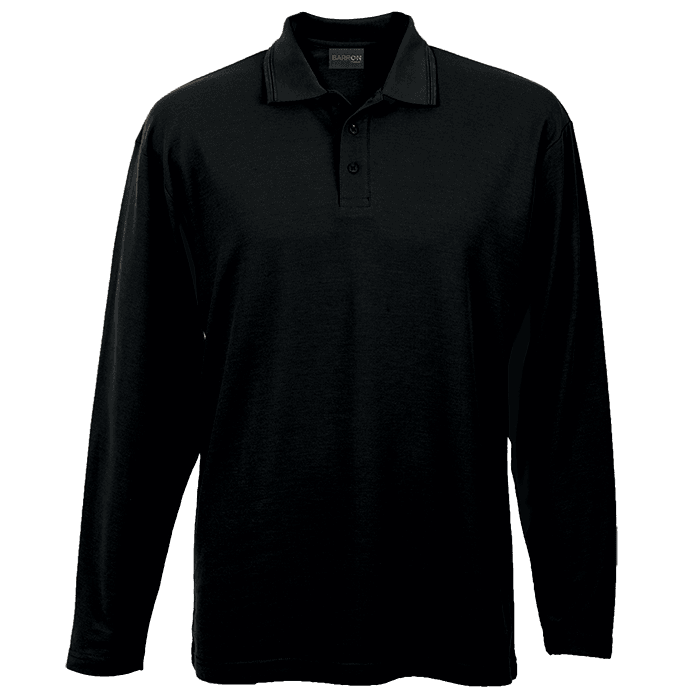 175g Pique Knit Long Sleeve Golfer Mens 3