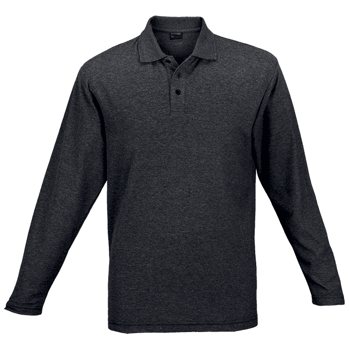 175g Pique Knit Long Sleeve Golfer Mens 1
