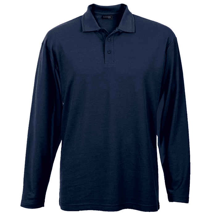 175g Pique Knit Long Sleeve Golfer Mens 3