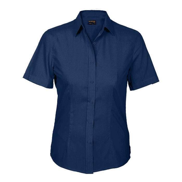 Basic Poly Cotton Blouse Short Sleeve Ladies 4