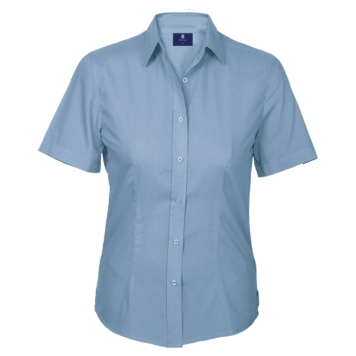 Basic Poly Cotton Blouse Short Sleeve Ladies 7