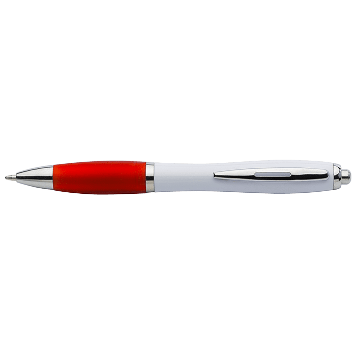 White Barrel Curved Design Ballpoint Pen 4