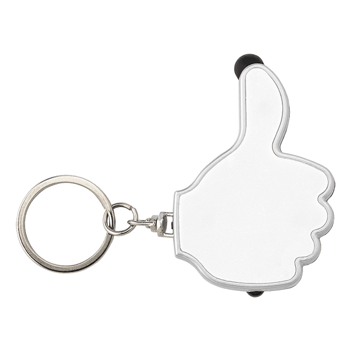 3 in 1 Thumbs Up Keychain with Stylus and LED Light 4