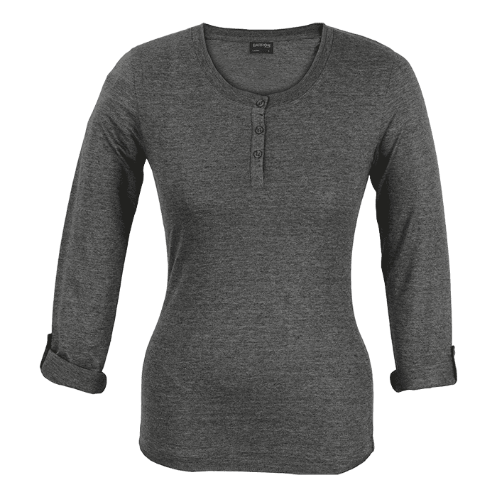 145g Henley Long Sleeve T-Shirt Ladies 3