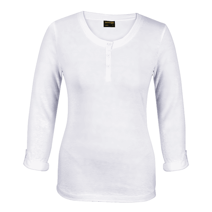 145g Henley Long Sleeve T-Shirt Ladies 1