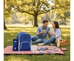 4-Person Picnic Backpack and Blanket Set 3