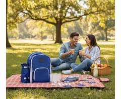 4-Person Picnic Backpack and Blanket Set 9