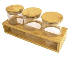 3-Piece Storage Jars & Stand 1