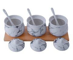 Marble Bamboo Canisters Set 2