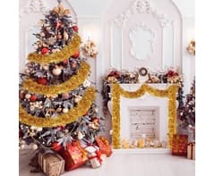 Metallic Gold Tinsel Garland 5