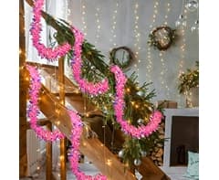 Pink Tinsel Garland 4