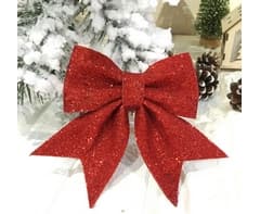 Red Christmas Glitter Bow 5