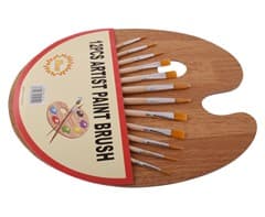 12-Piece Artist Paint Brushes & Pallet Set 1