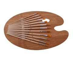 12-Piece Artist Paint Brushes & Pallet Set 3