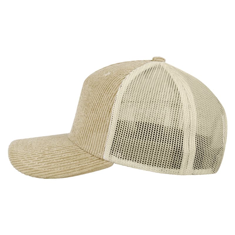 5 Panel Corduroy Trucker Cap - Grey 23