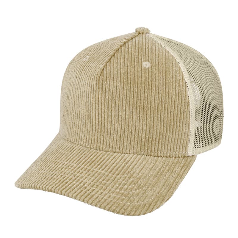 5 Panel Corduroy Trucker Cap - Grey 26