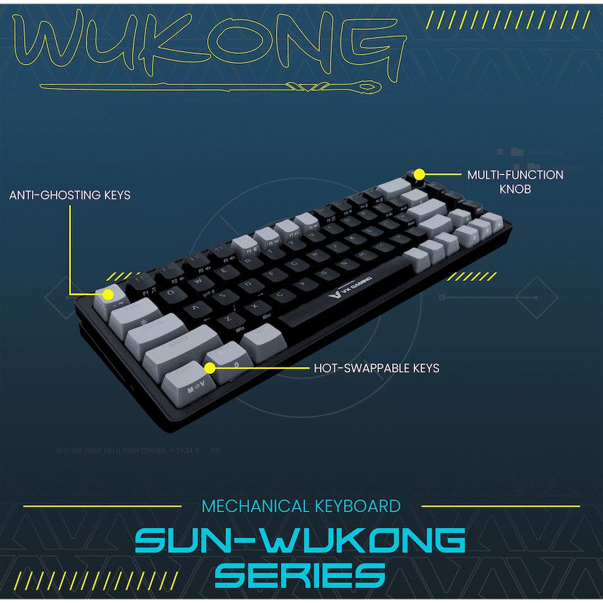 VX Gaming Sun-Wukong RGB Hot Swappable Mechanical Keyboard 6