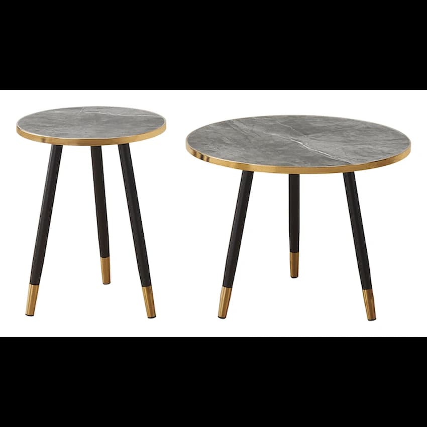 Everfurn Diana Coffee Table Black Marble with Black Legs 2