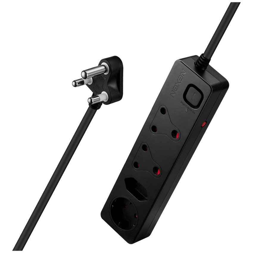 Nexon 4 Way Medium Surge Protected Multiplug 0.5M Black 1