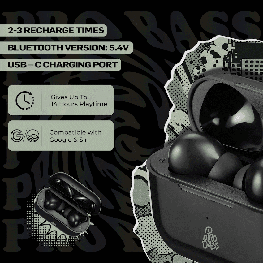 Pro Bass Pulse Buds True Wireless Earphones with Charging Case 5