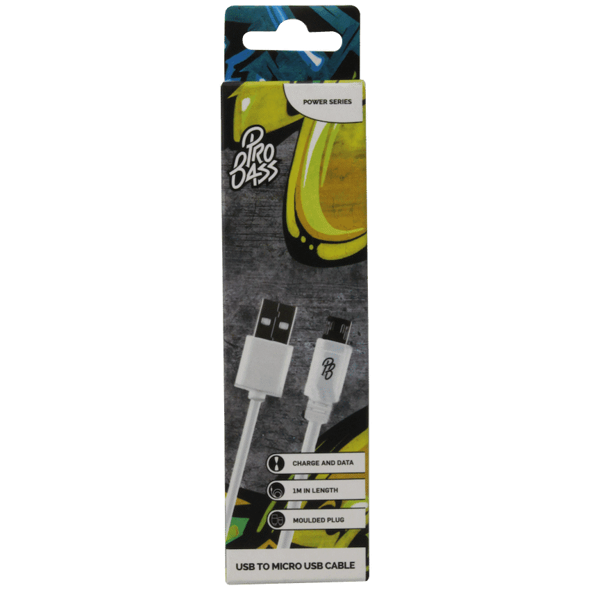 Pro Bass Power Series Boxed Round Micro USB Cable 10