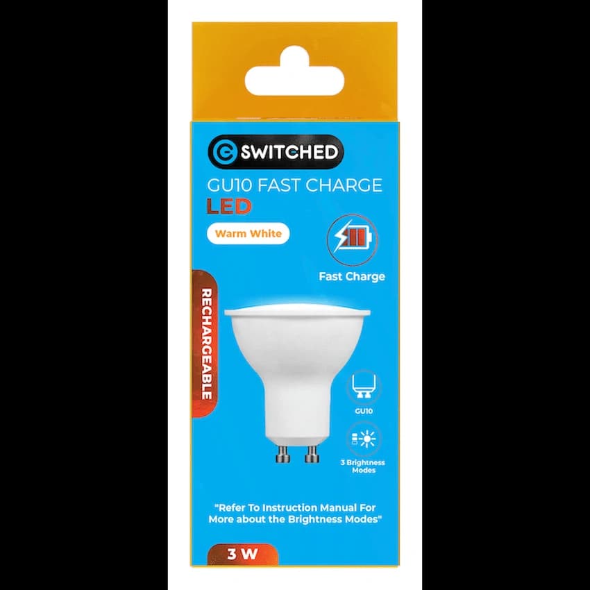 Switched 3w GU10 Rechargeable Fast-Charge LED 10