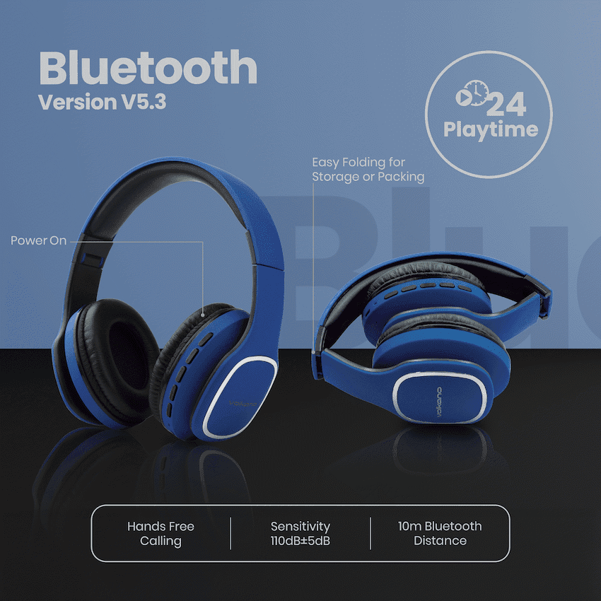 Volkano Phonic Series Bluetooth Full Size Headphones 12