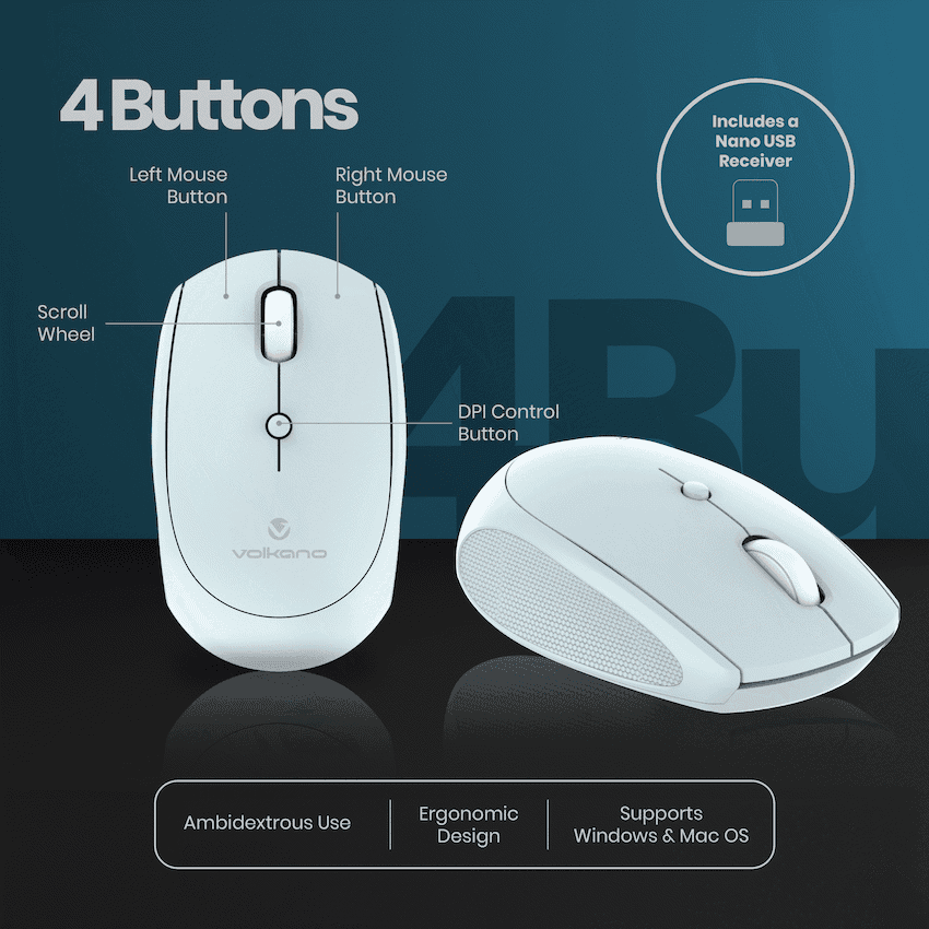 Volkano Talc Wireless Mouse 14