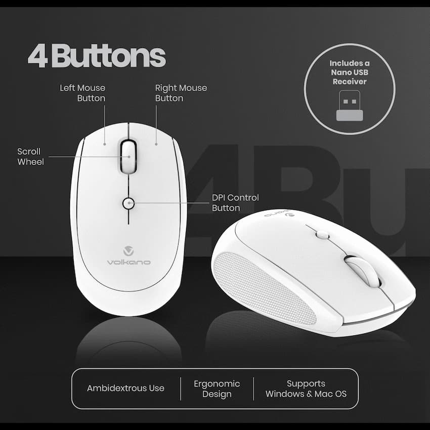 Volkano Talc Wireless Mouse 38