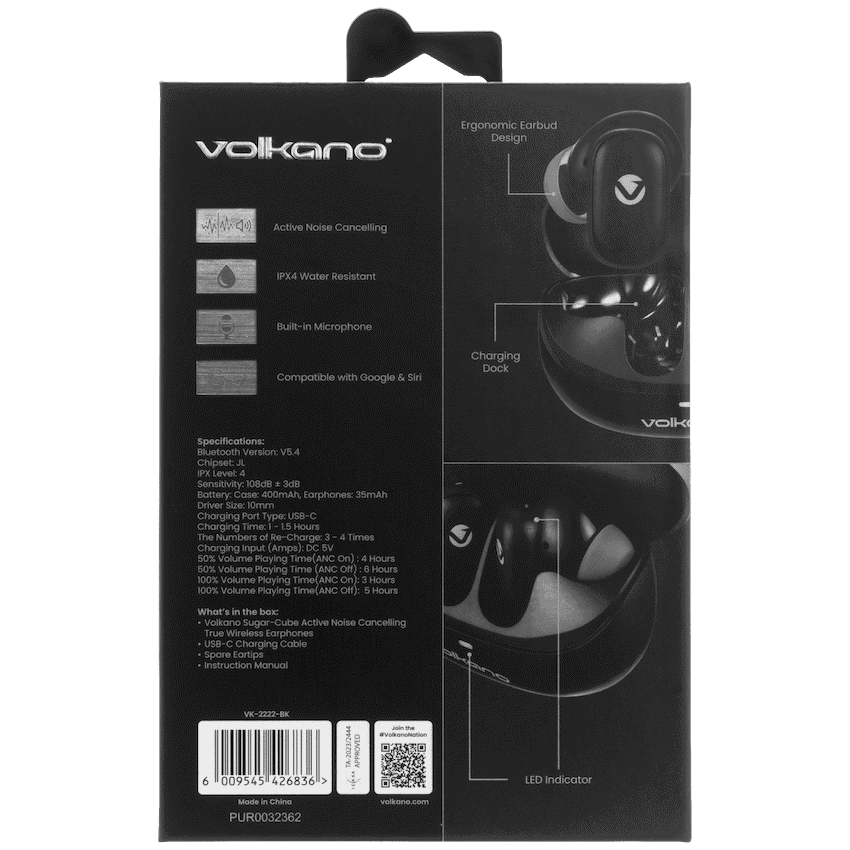 Volkano Sugar-Cube Active Noise Cancelling True Wireless Earphones 12