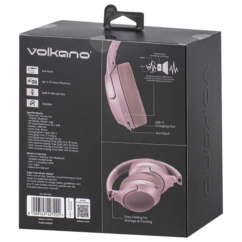 Volkano Odyssey ANC Bluetooth Wireless Headphone 21