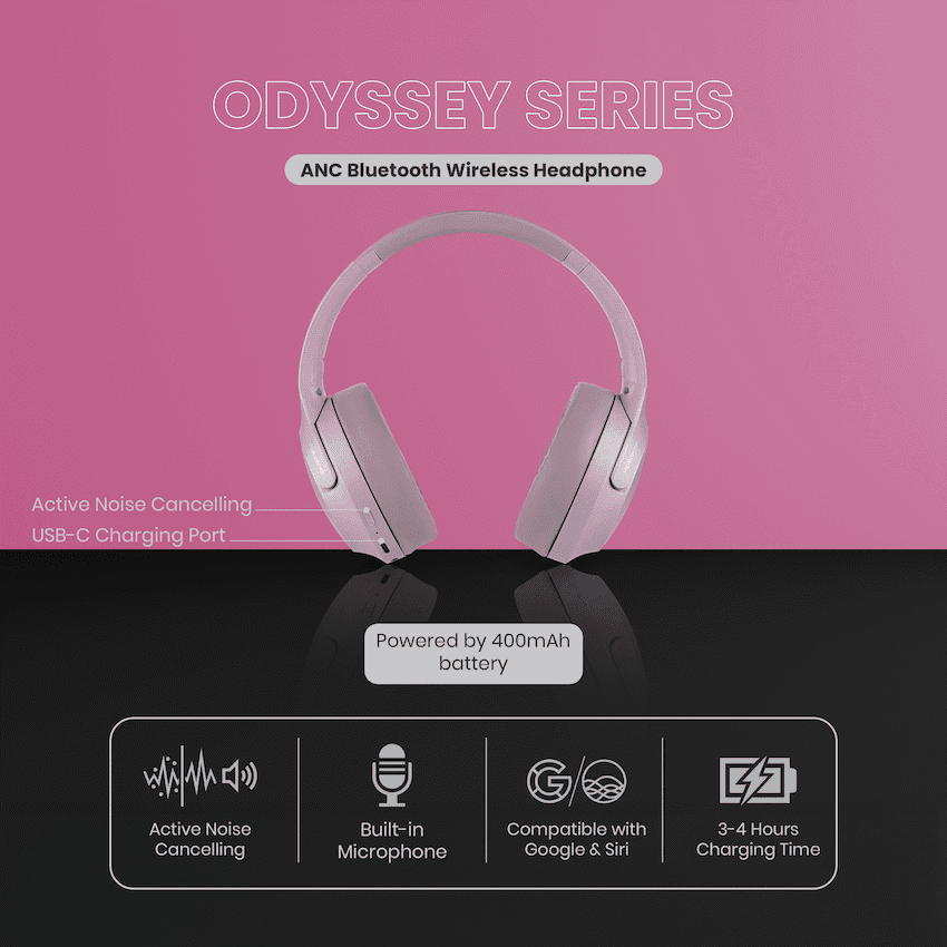 Volkano Odyssey ANC Bluetooth Wireless Headphone 24