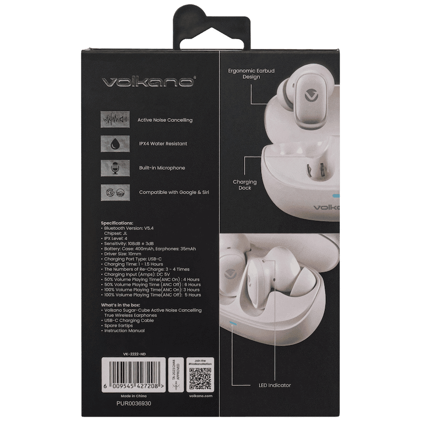 Volkano Sugar-Cube Active Noise Cancelling True Wireless Earphones 25